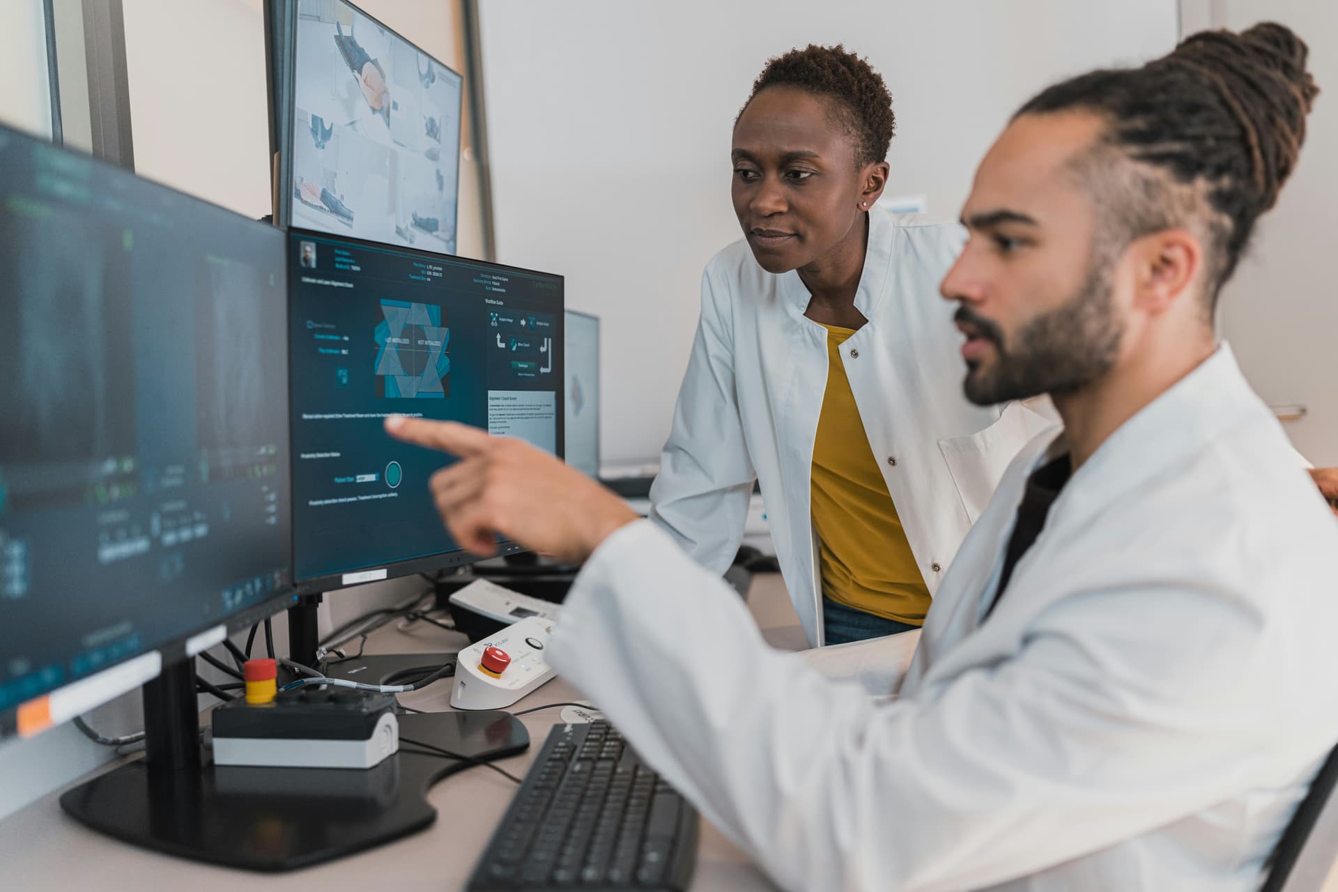 Radiologists reviewing diagnostic images
